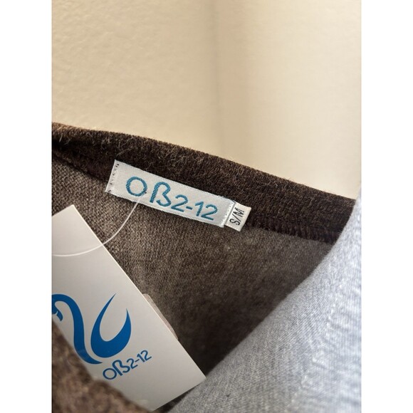 OB2-12 Size S/M Brown Floral Print Knit Poncho Sweater -NWT - Picture 6 of 7